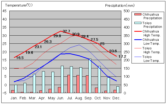 Chihuahua Temperature Graph