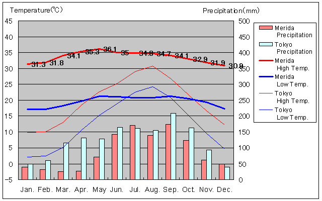 Merida Temperature Graph