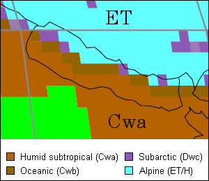 Nepal Climate Map