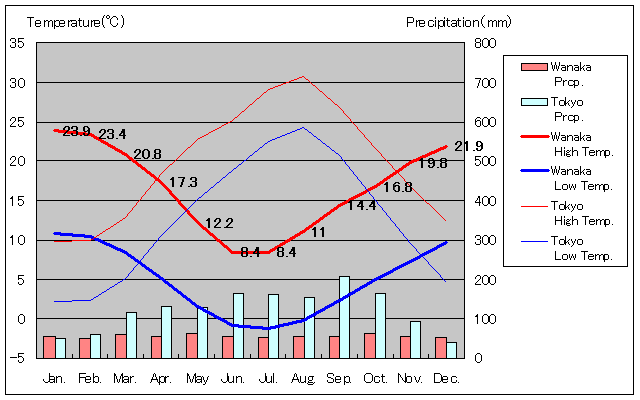 Wanaka Temperature Graph