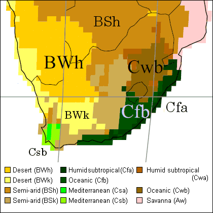 South Africa Climate Map