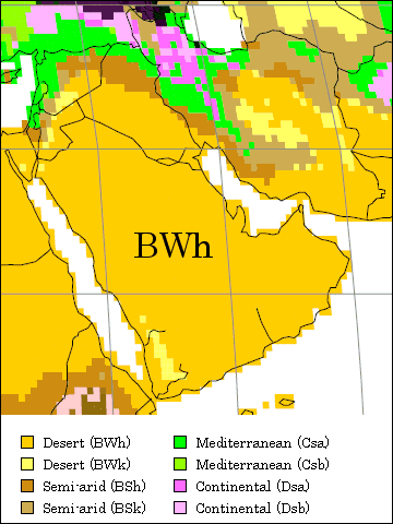 Middle East Climate Map