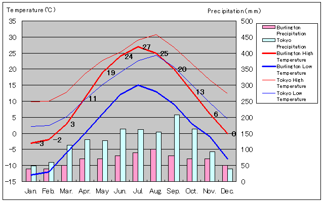 Burlington Temperature Graph