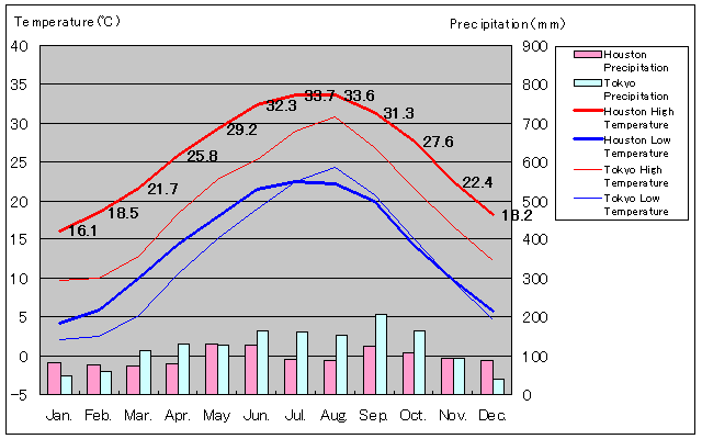 Houston Temperature Graph
