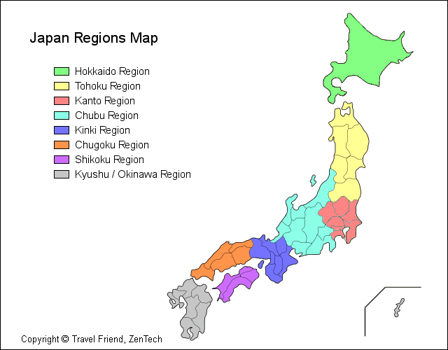 Jungle Maps Map Of Japan By Region
