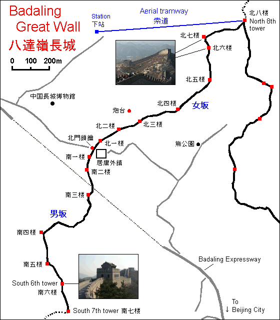 Badaling Great Wall Map