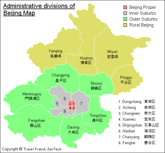 Map of Beijing District