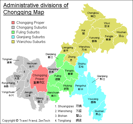 Map of Chongqing District