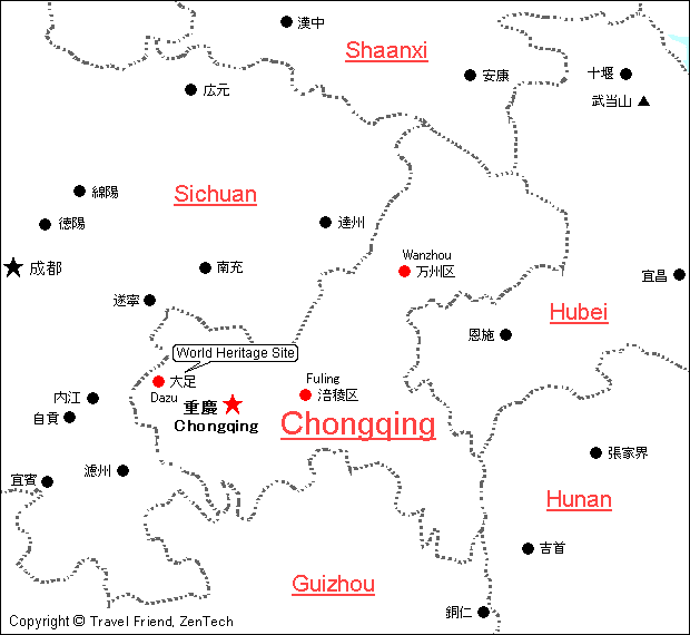 Map of Chongqing