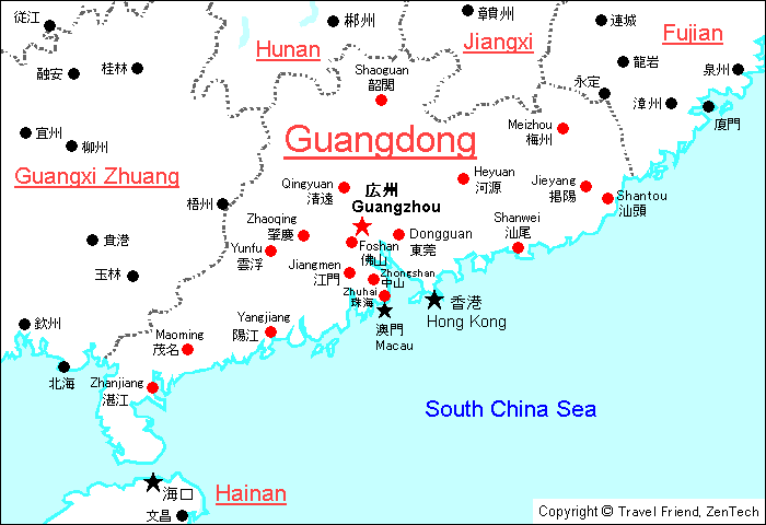 Map of Guangdong