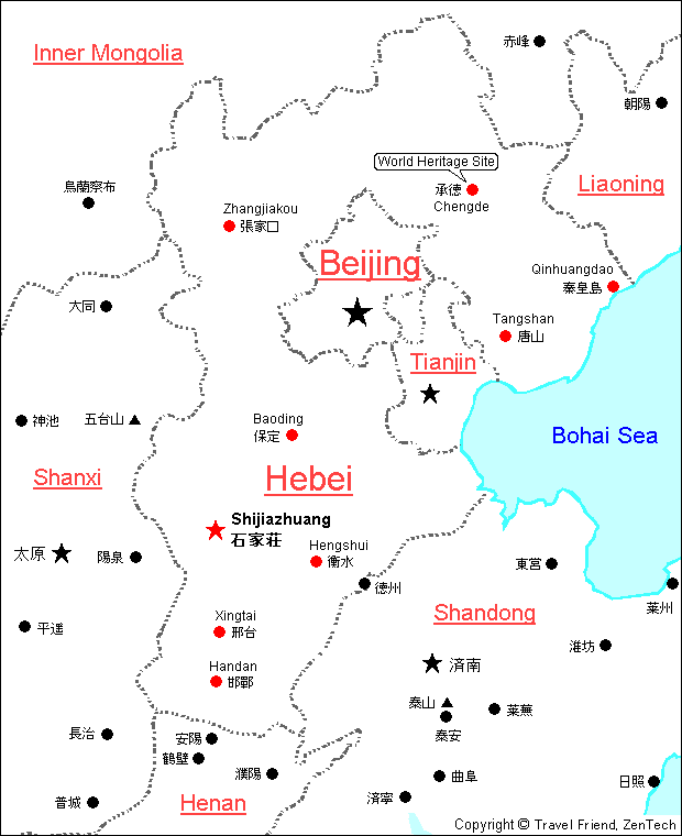 Map of Hebei