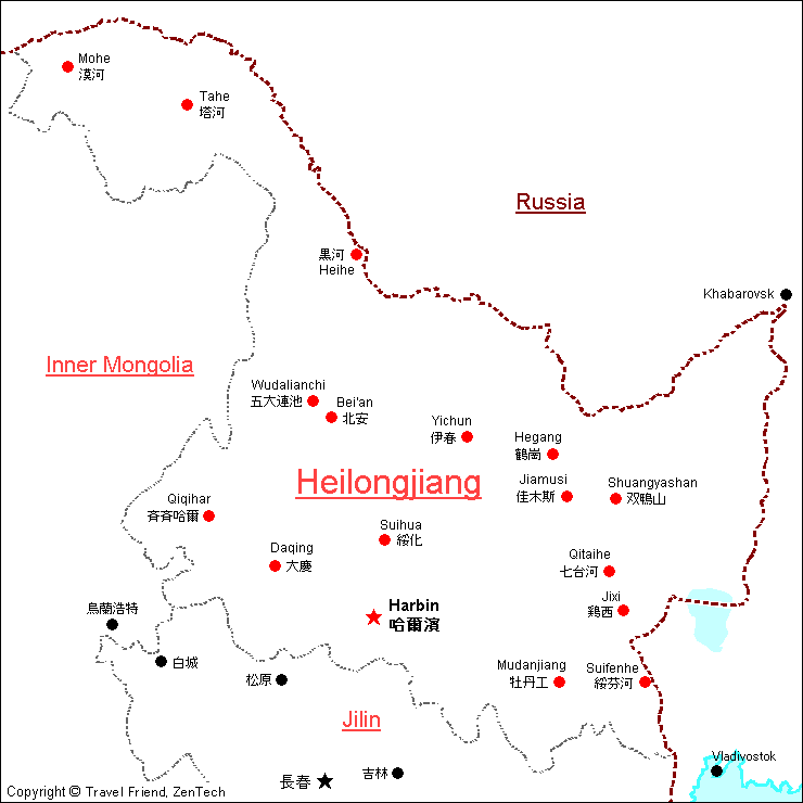 Map of Heilongjiang