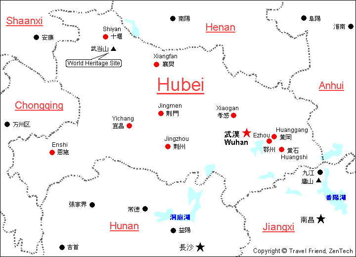 Map of Hubei