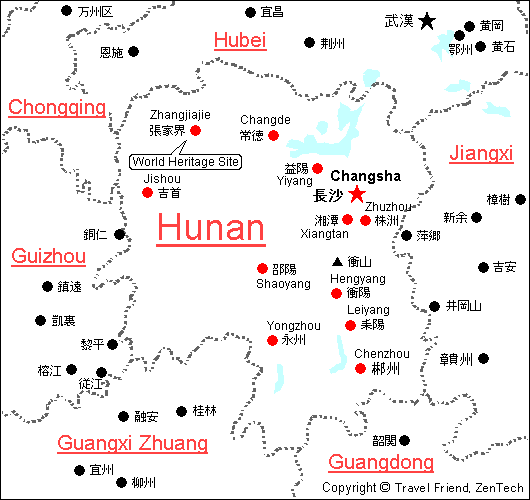 Map of Hunan