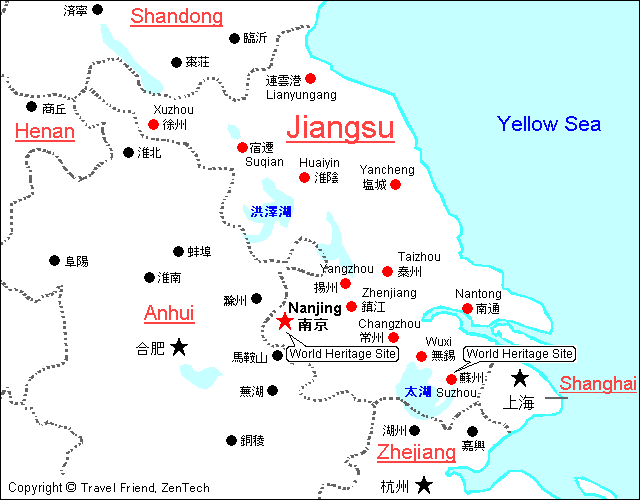 Map of Jiangsu