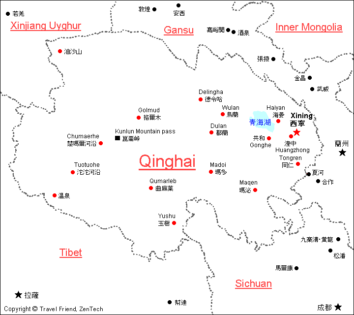 Map of Qinghai