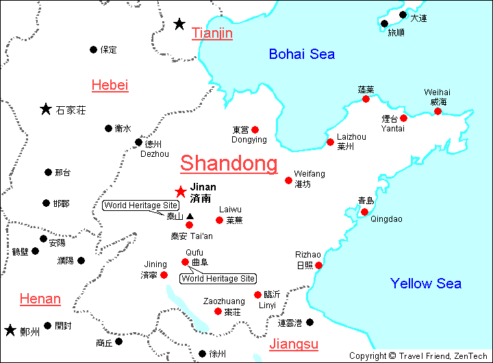 Map of Shandong