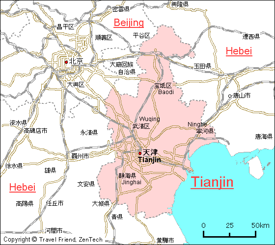 Map of Tianjin