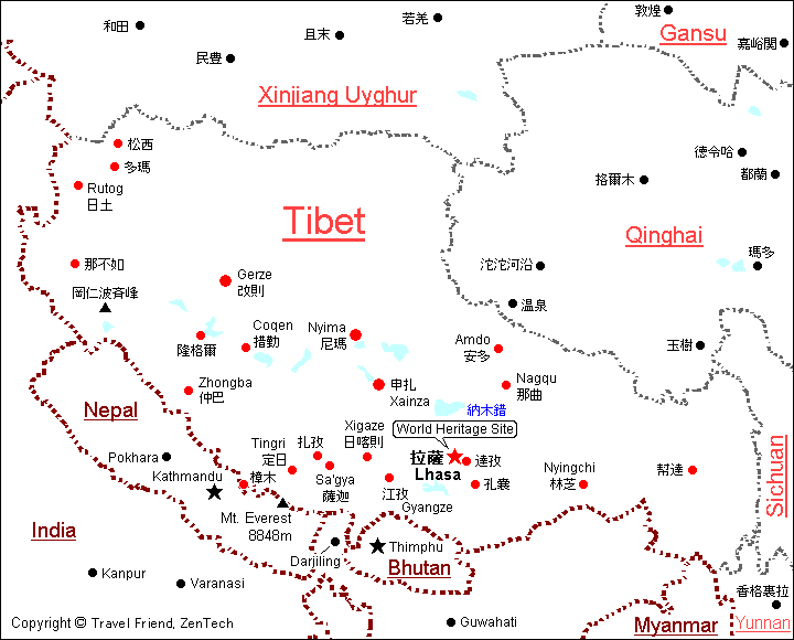 Map of Tibet