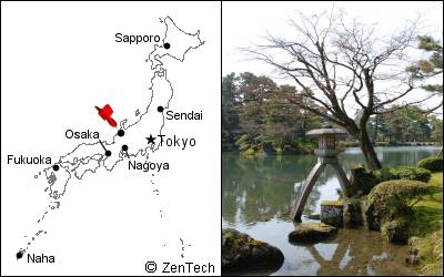 Kanazawa map and Kenrokuen garden photograph