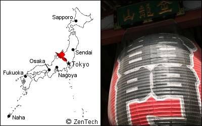 Tokyo map and Asakusa photograph