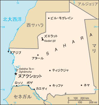 モーリタニア地図