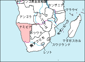 ナミビア白地図