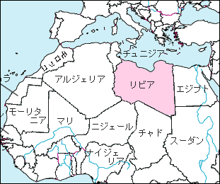 リビア白地図