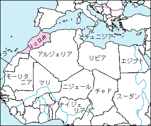 モロッコ白地図