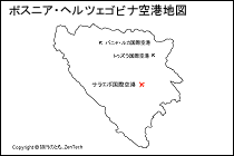 ボスニア・ヘルツェゴビナ空港地図