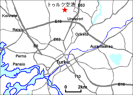 トゥルク空港地図