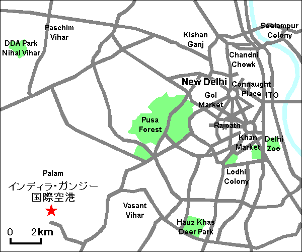 インディラ・ガンジー空港地図