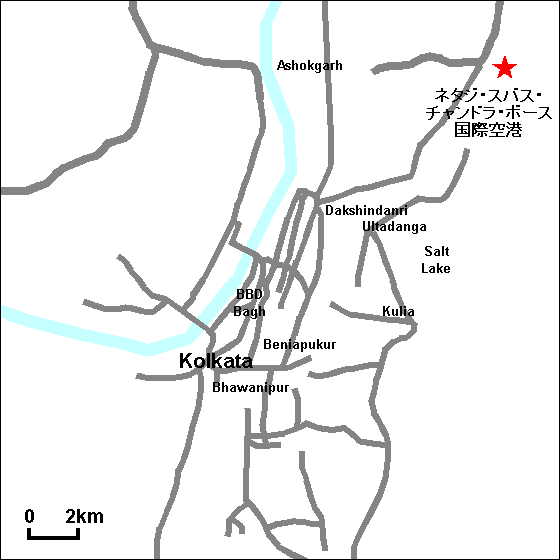 コルカタ空港地図