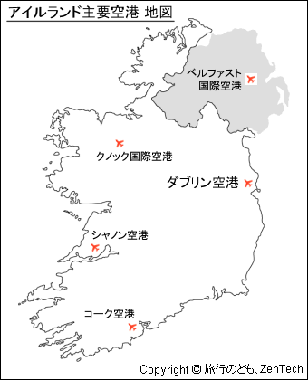 アイルランド空港地図