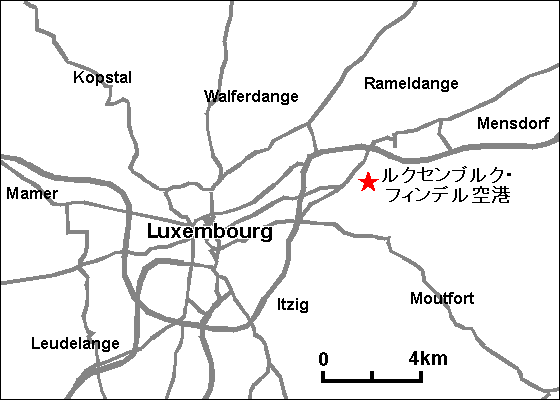 ルクセンブルク空港地図 ルクセンブルク空港地図