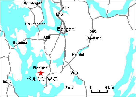 ベルゲン空港地図