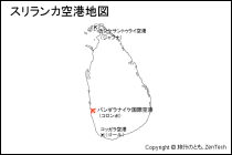 スリランカ空港地図