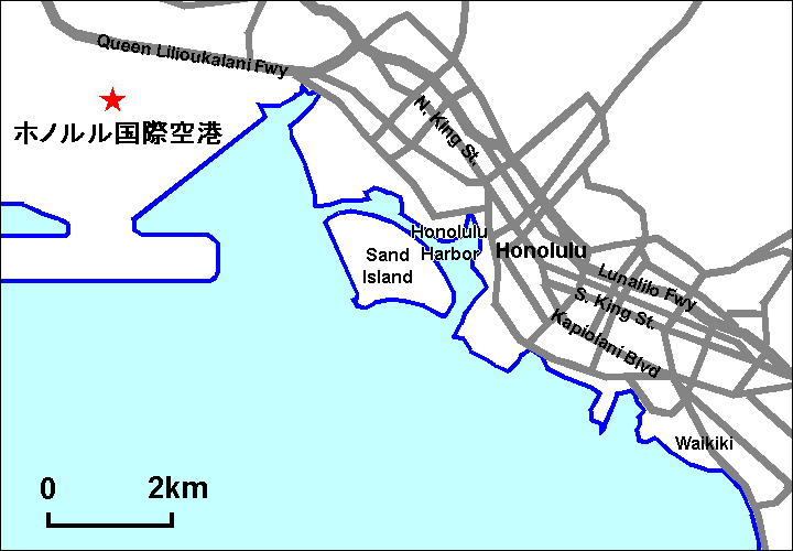 ホノルル空港地図