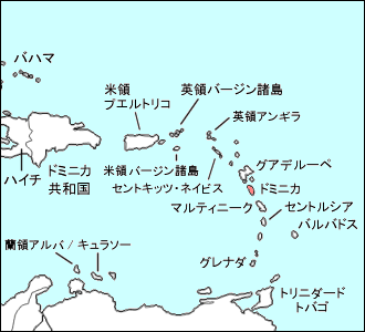 ドミニカ国白地図