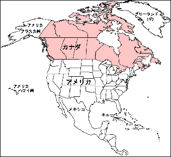 カナダ白地図