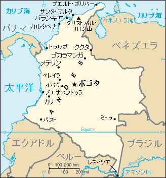 コロンビア地図