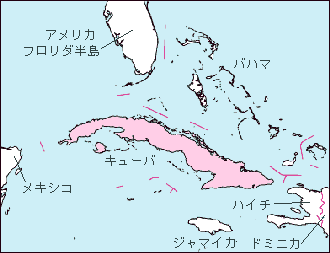キューバ白地図