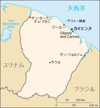 仏領ギアナ地図