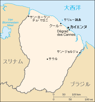 フランス領ギアナ地図