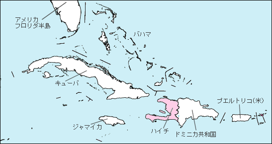 ハイチ白地図
