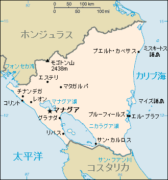 ニカラグア地図