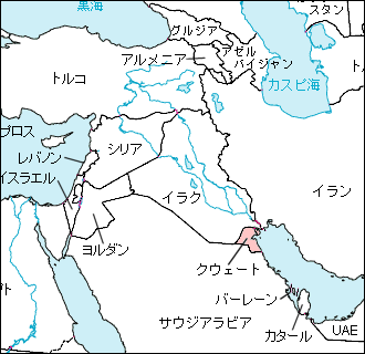 クウェート白地図