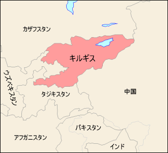 キルギス白地図