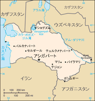 トルクメニスタン地図