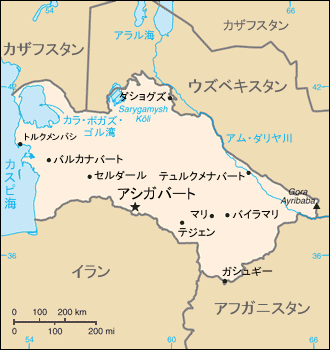 トルクメニスタン地図